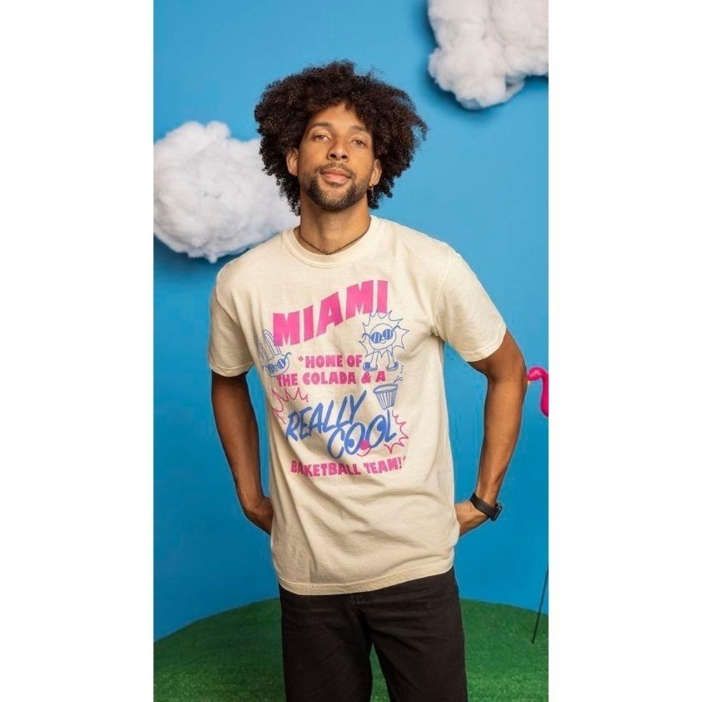 Court Culture Miami Heat Artist Series S Cream Graphic T-Shirt NBA South Beach